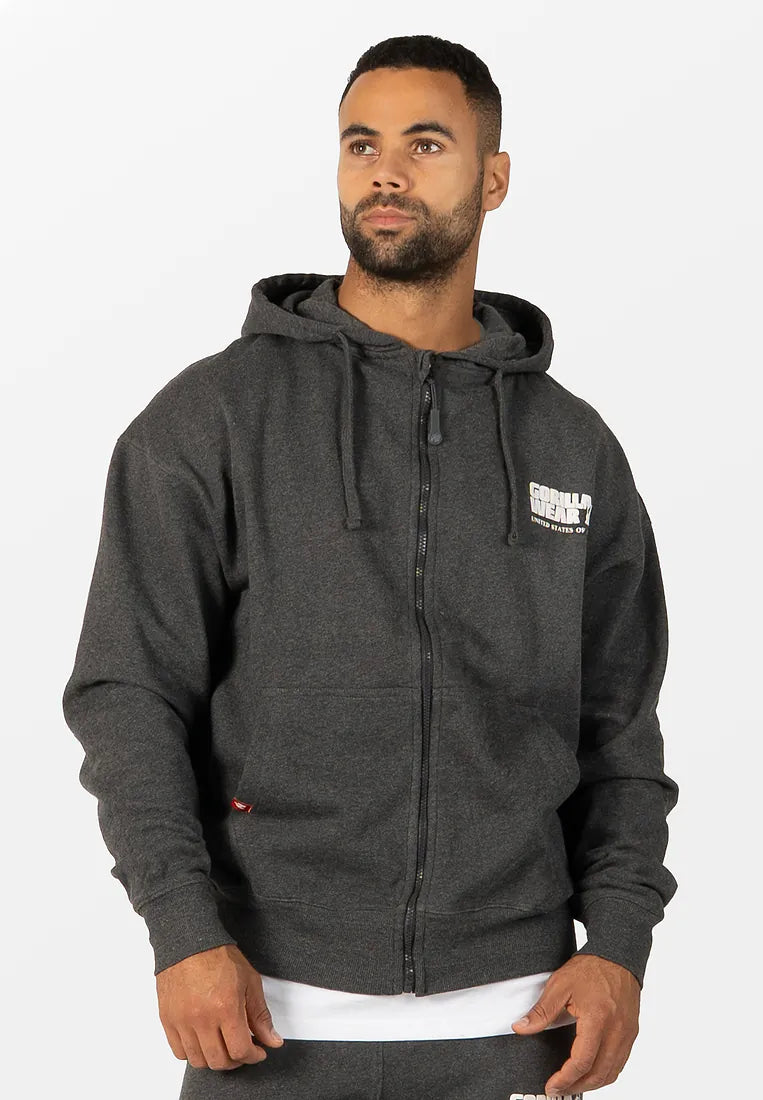 Gorilla Wear Classic Oversized Zipped Hoodie - Grau