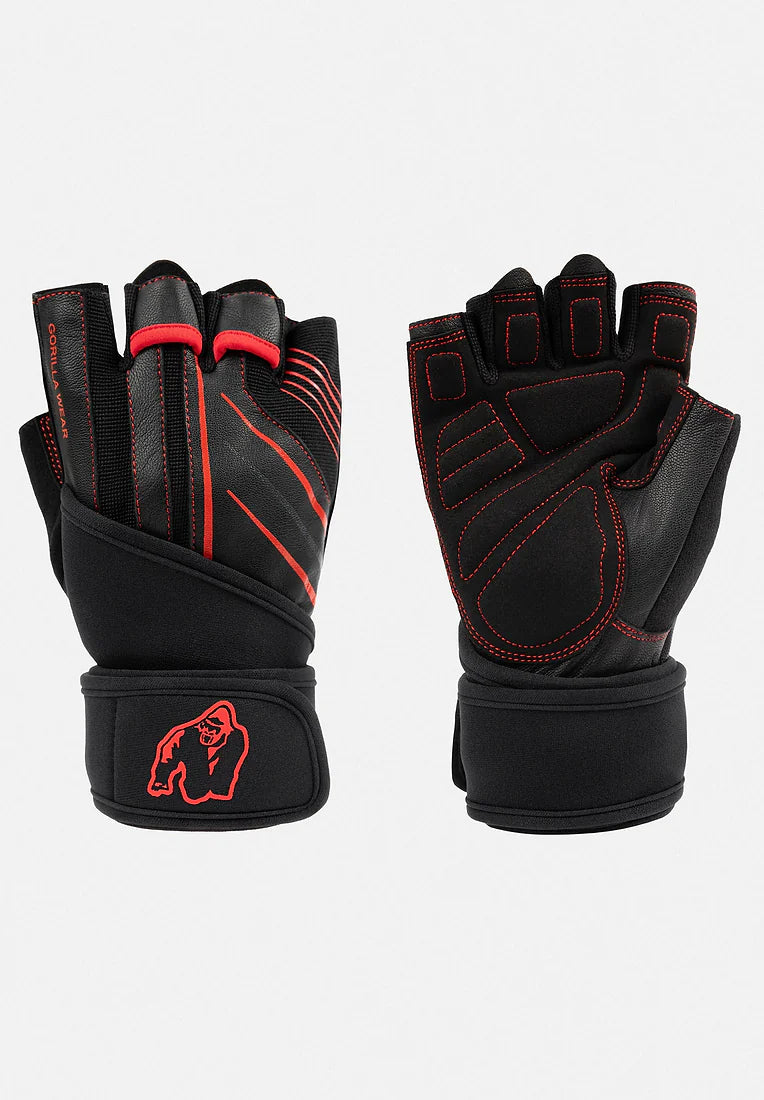 Gorilla Wear Dallas Wrist Wraps Gloves 2.0 - Schwarz/Rot