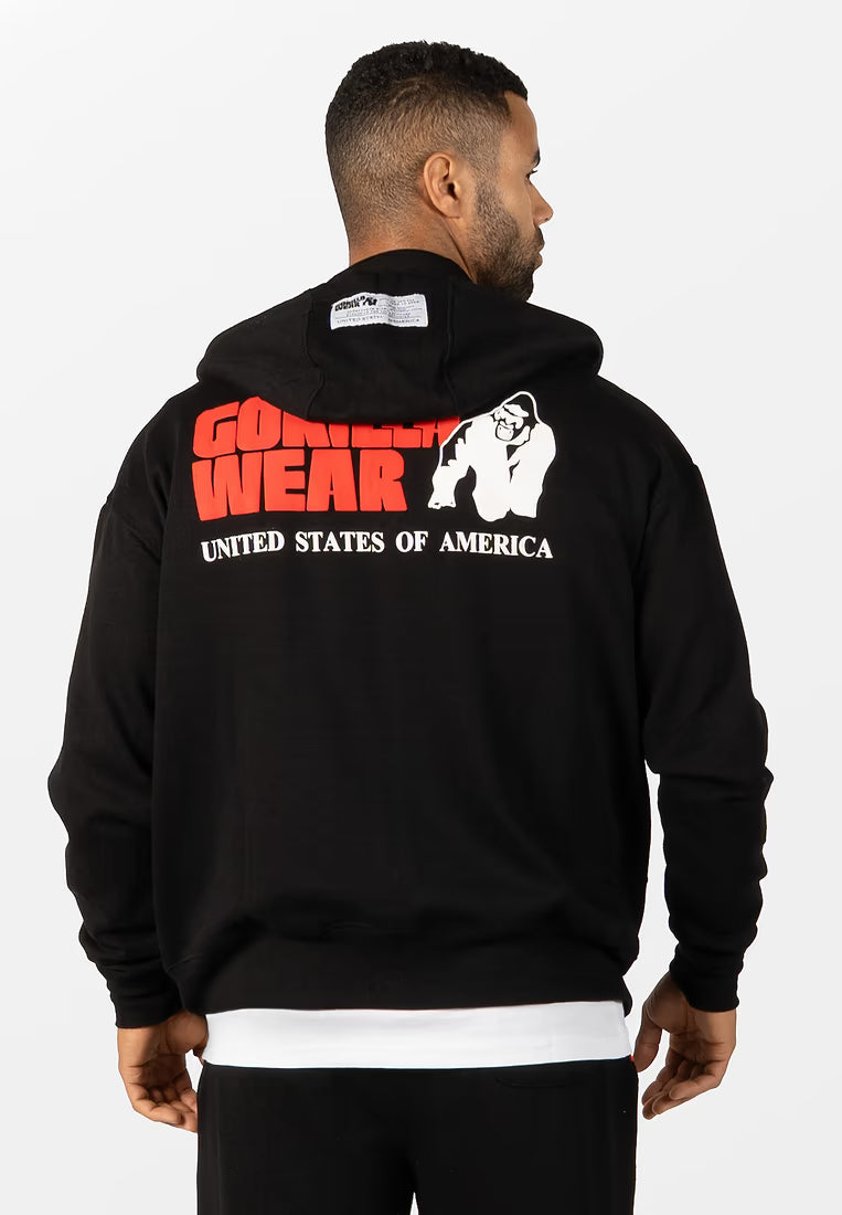 Gorilla Wear Classic Oversized Zipped Hoodie - Schwarz