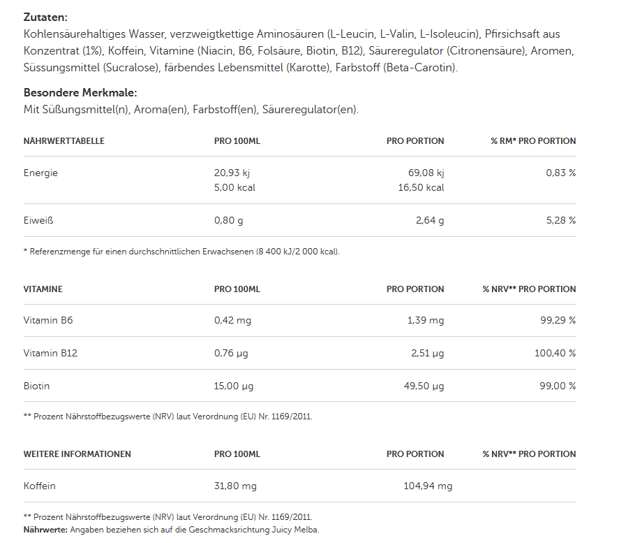 NOCCO BCAA (Caffeine Free) - 330ml