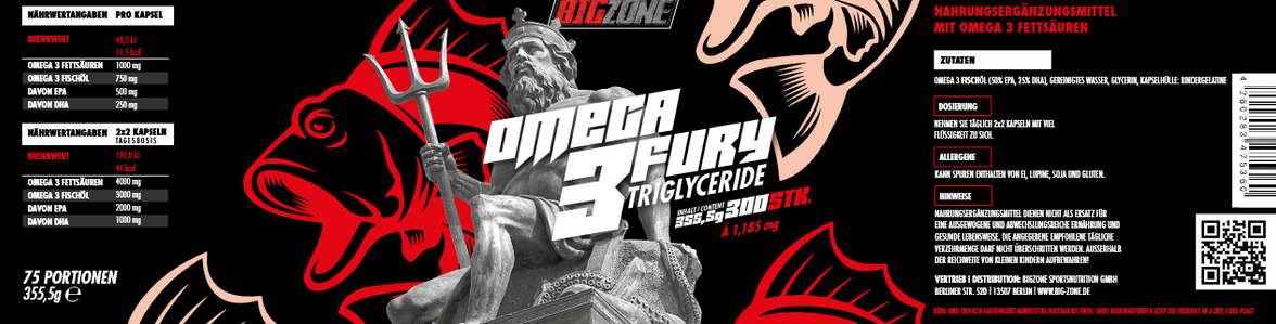Big Zone Omega 3 Fury Triglyceride - 300 Kapseln