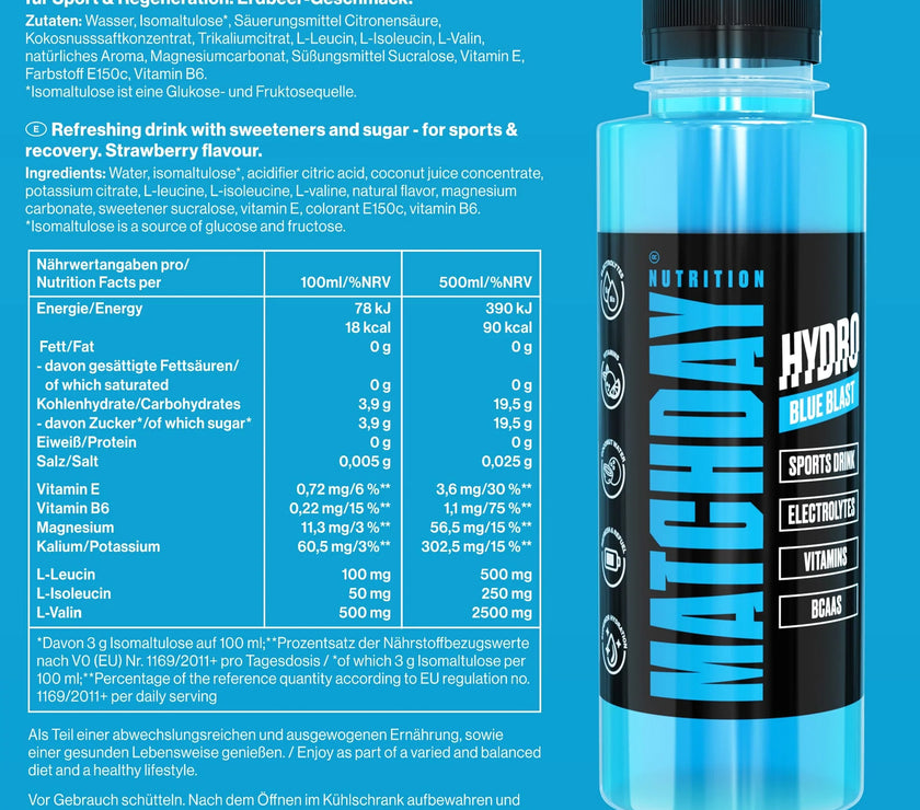 Matchday Nutrition Hydro Sports Drink - 500ml