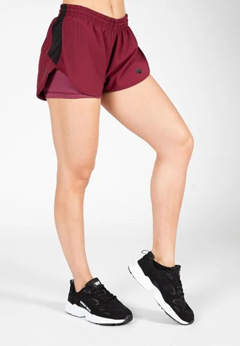 Gorilla Wear Salina 2- IN 1 Shorts - Burgundy
