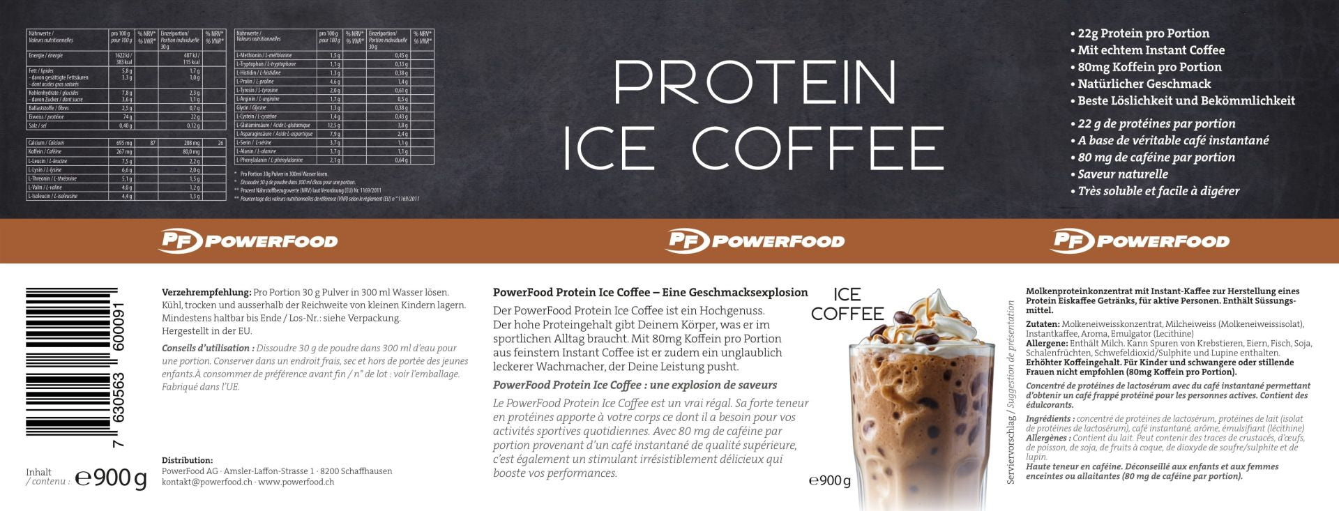 Powerfood Protein Ice Coffee - 900g