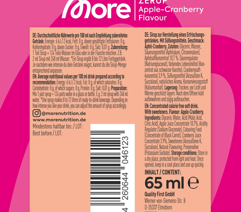 More Zerup Apple Cranberry 65ml