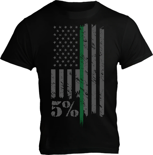5% Nutrition Military T-Shirt - Schwarz/Grün