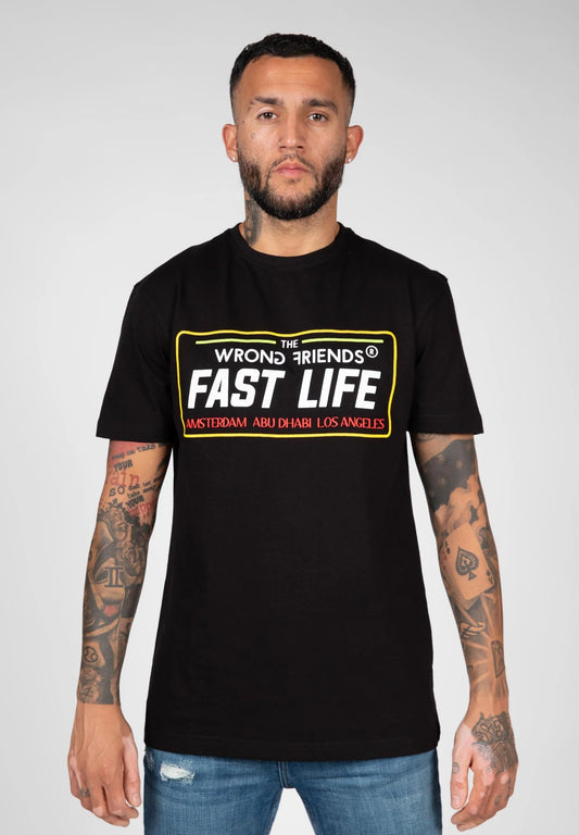 Wrong Friends Fast Life T-Shirt - Schwarz