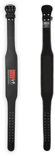 Gorilla Wear 4 Inch Padded Leather Belt - Schwarz/Rot