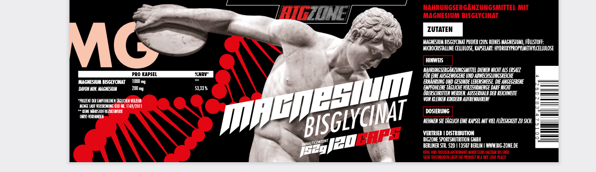 Big Zone Magnesium Bisglycinat - 120 Kapseln