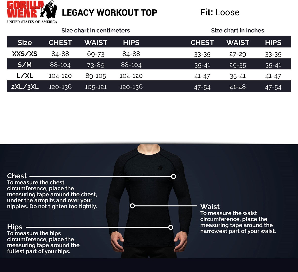 Gorilla Wear Legacy Workout Top - Schwarz