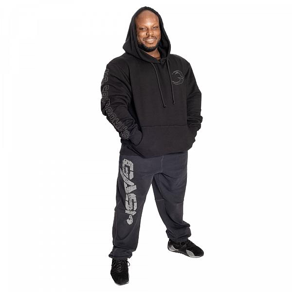 GASP Distressed Hood - Schwarz