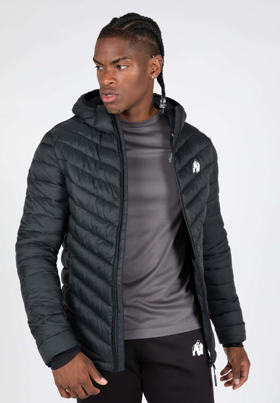 Gorilla Wear Osborn Puffer Jacke - Schwarz