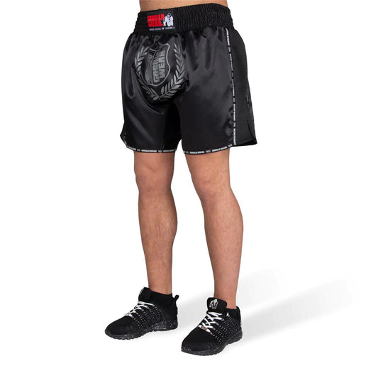 Gorilla Wear Murdo Muay Thai / Kickboxing Shorts - Schwarz/Grau