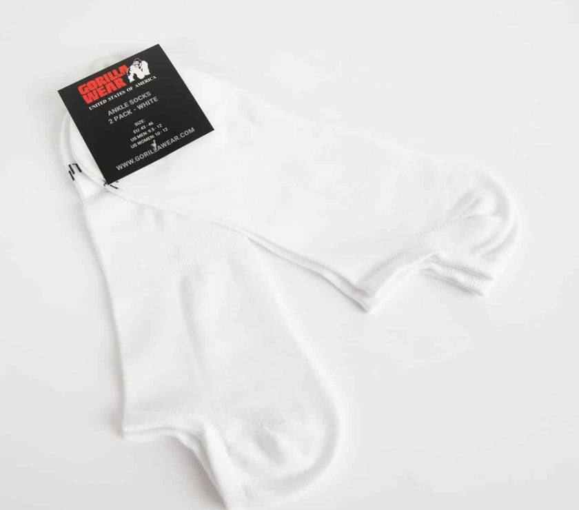 Gorilla Wear Ankle Weiss - 2 Paar