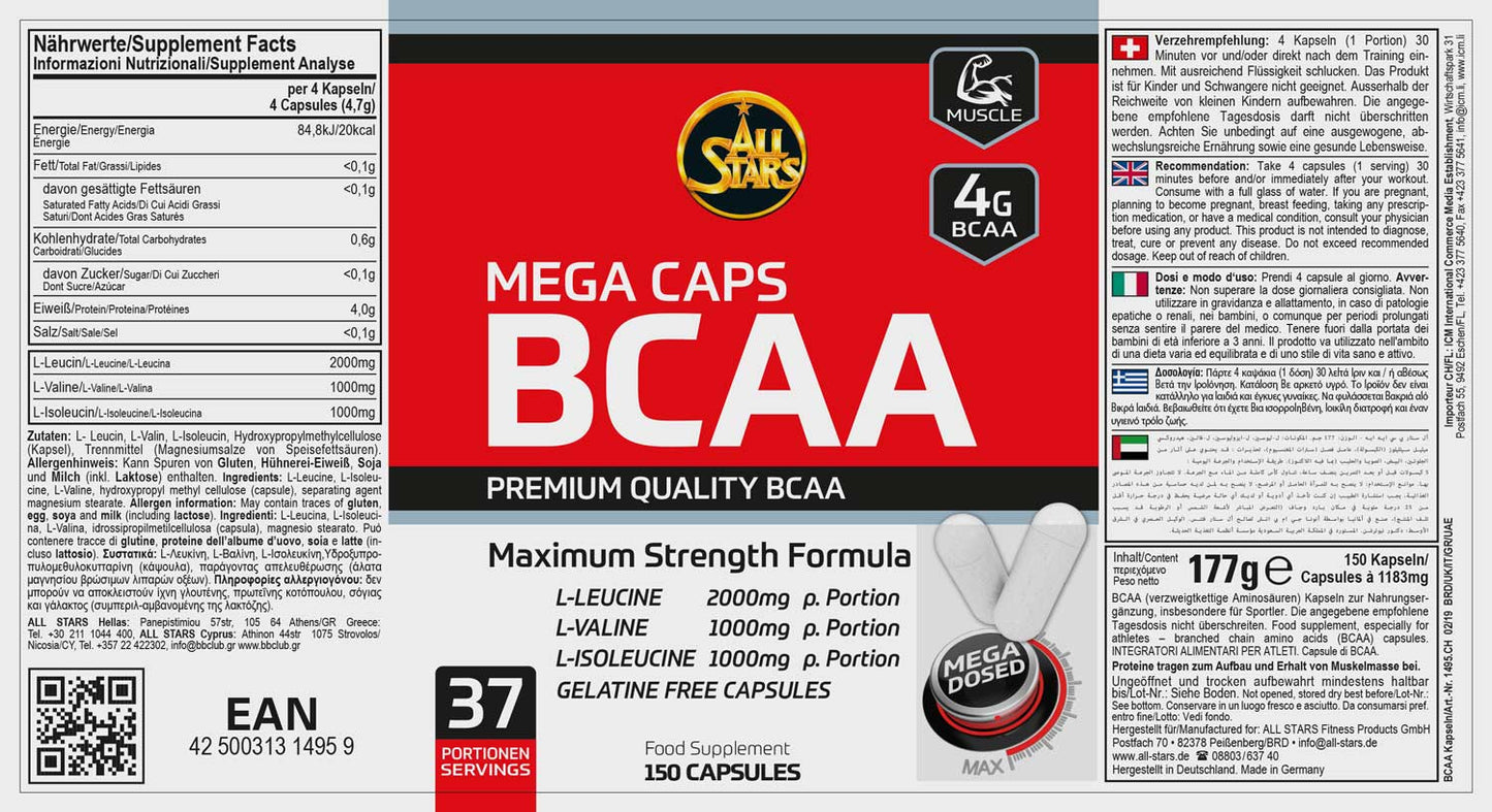 All Stars BCAA Mega Caps - 150 Kapseln
