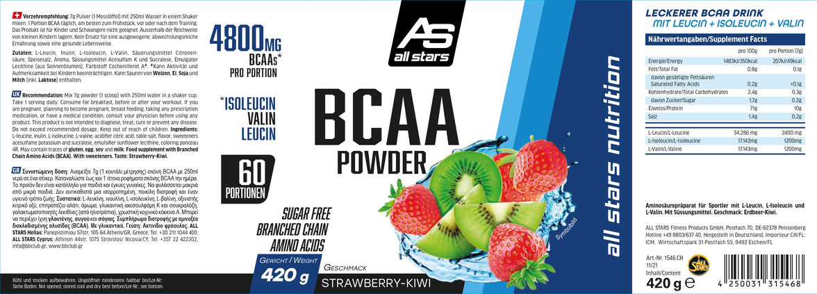 All Stars BCAA Pulver 500g