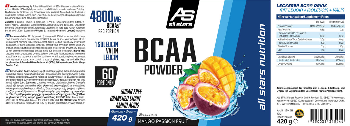 All Stars BCAA Pulver 500g