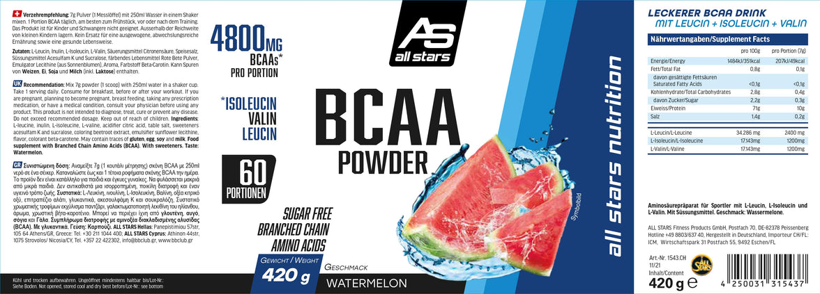 All Stars BCAA Pulver 500g