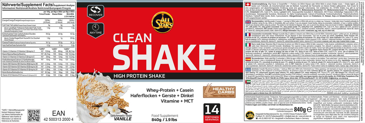 All Stars Clean Shake 840g