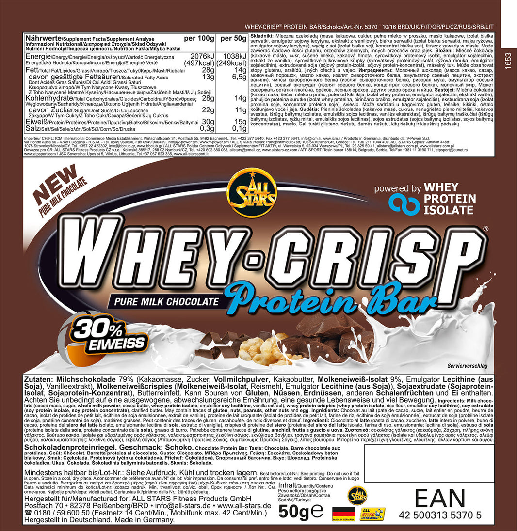 All Stars Whey Crisp Proteinriegel 1x50g