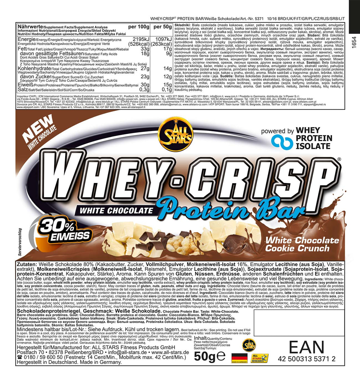 All Stars Whey Crisp Proteinriegel 1x50g