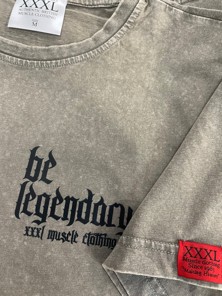 Explosive Fibres Be Legendary Oversized Acid T-Shirt - Olive