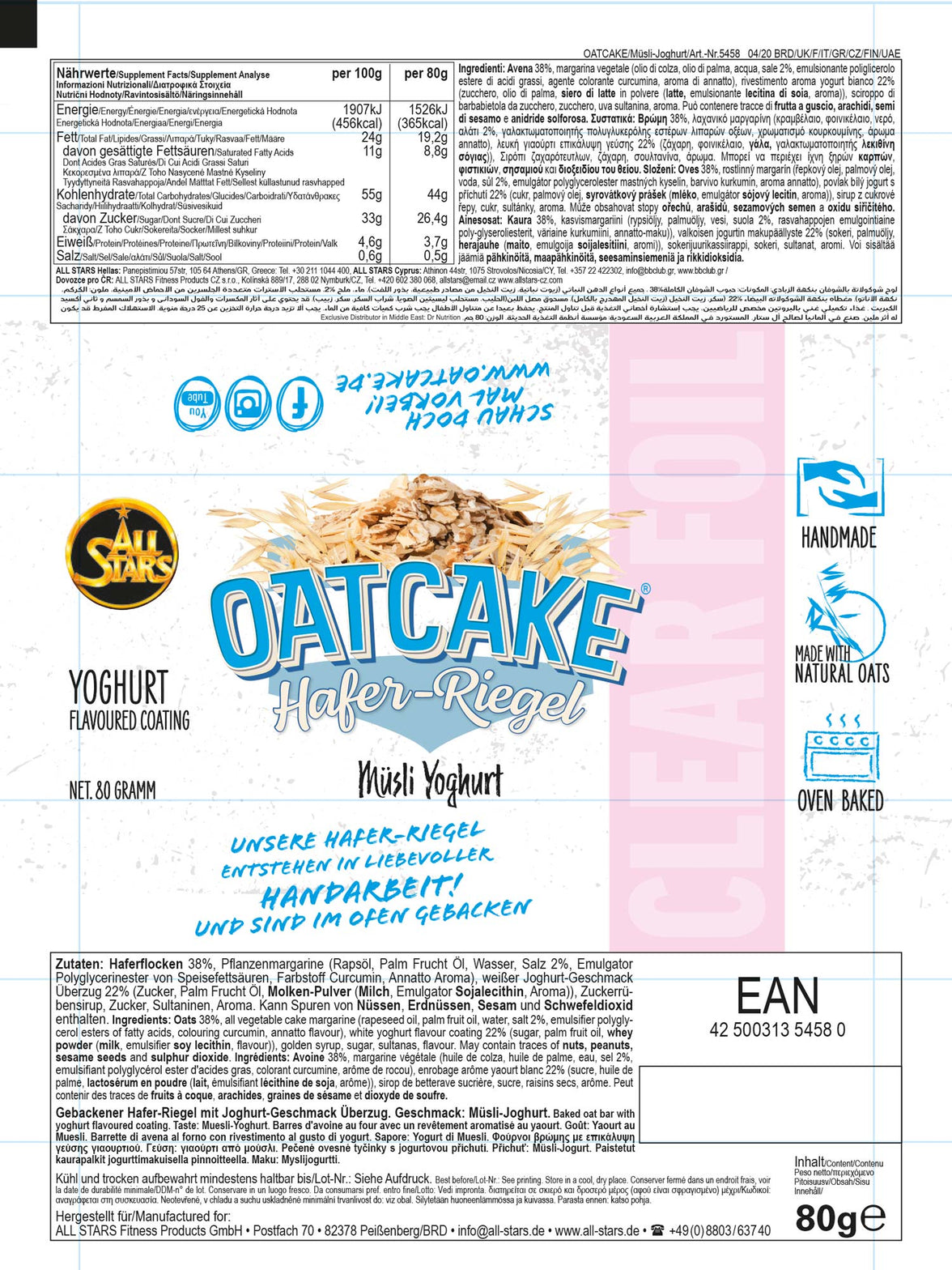 All Stars Oatcake Hafer-Riegel - 12x80g