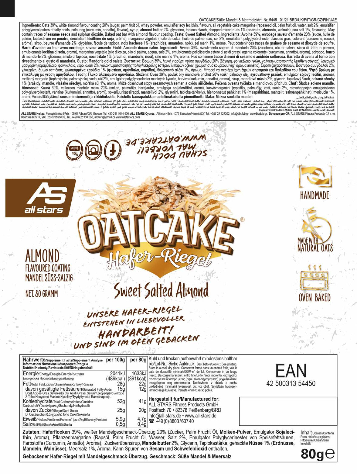 All Stars Oatcake Hafer-Riegel - 12x80g