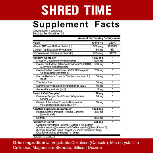 5% Nutrition Shred Time Fat Burner - 180 Kapseln
