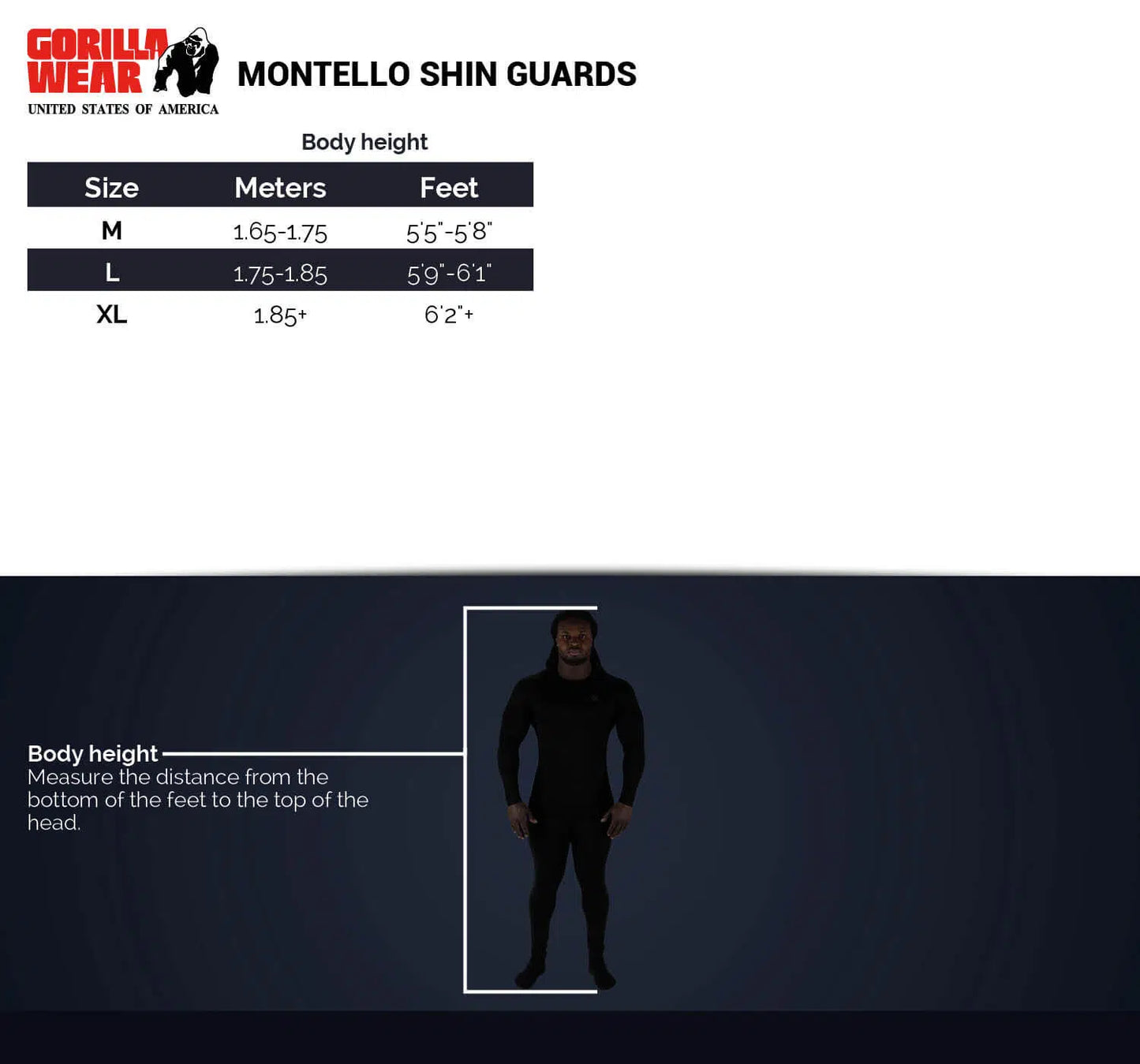 Gorilla Wear Montello Shin Guards - Schwarz