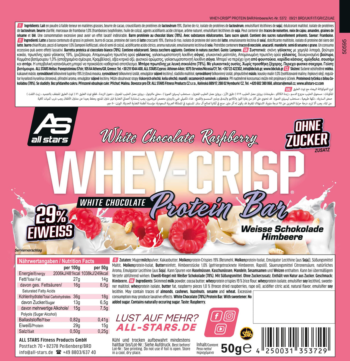 All Stars Whey Crisp Proteinriegel 1x50g