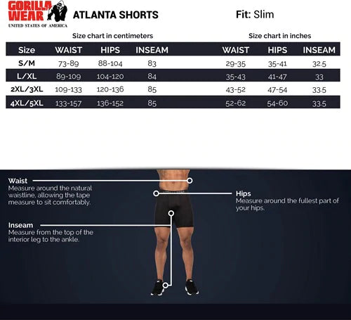 Gorilla Wear Atlanta Shorts - Schwarz/Armee Grün