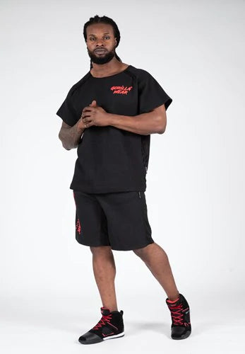 Gorilla Wear Augustine Old School Shorts - Schwarz/Rot