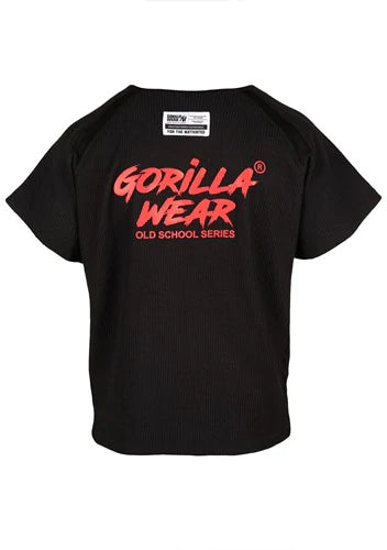Gorilla Wear Augustine Old School Work Out Top - Schwarz/Rot