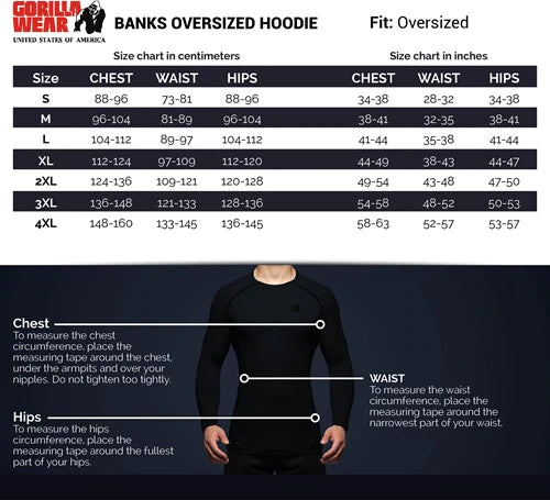 Gorilla Wear Banks Oversized Hoodie - Schwarz/Gelb
