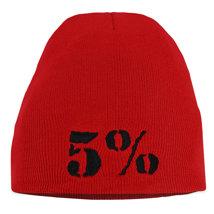 5% Nutrition Beanie - Rot/Schwarz