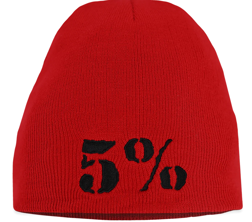 5% Nutrition Beanie - Rot/Schwarz