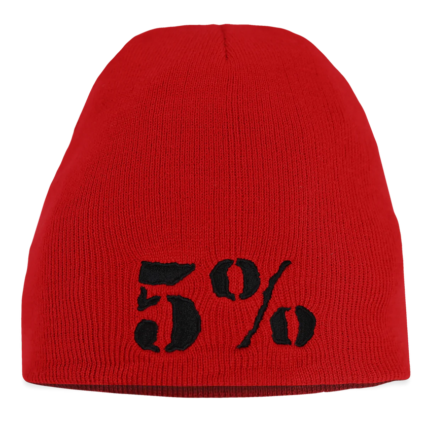 5% Nutrition Beanie - Rot/Schwarz