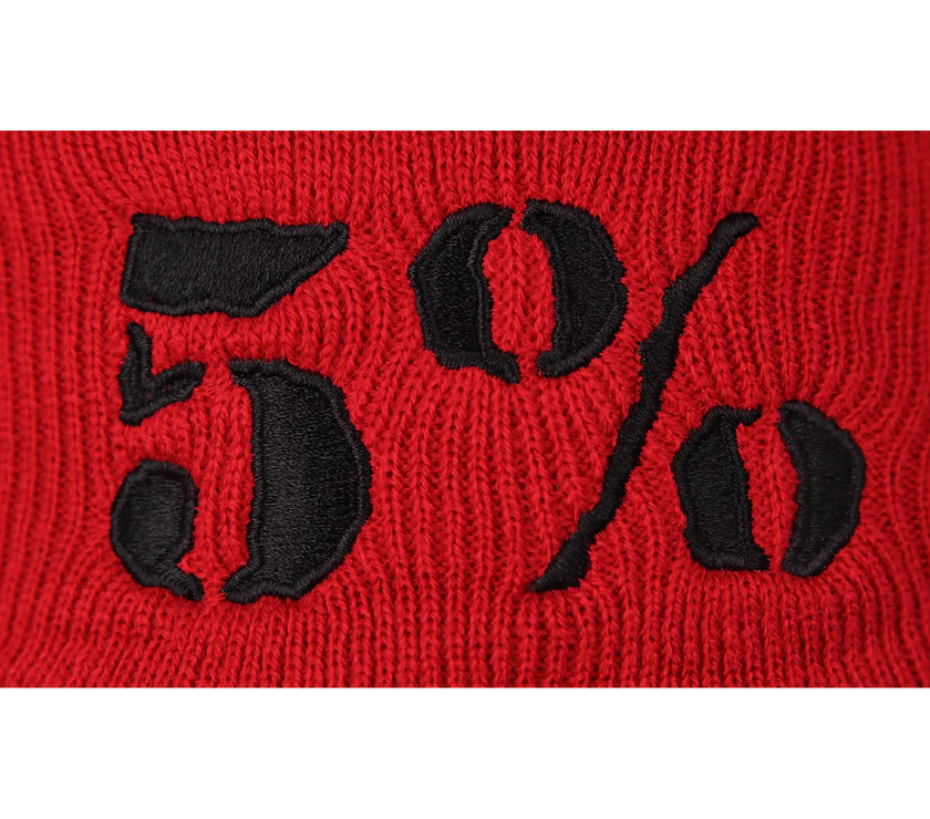 5% Nutrition Beanie - Rot/Schwarz