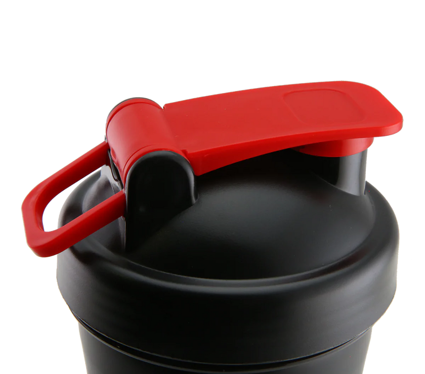 5% Nutrition 20oz Shaker Cup with Flip Top - Schwarz/Rot