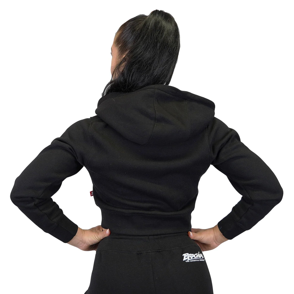 Brachial Cropped Zip Hoody Breezy - Schwarz