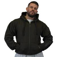 Brachial Zip Hoody Gym - Mocca/Schwarz