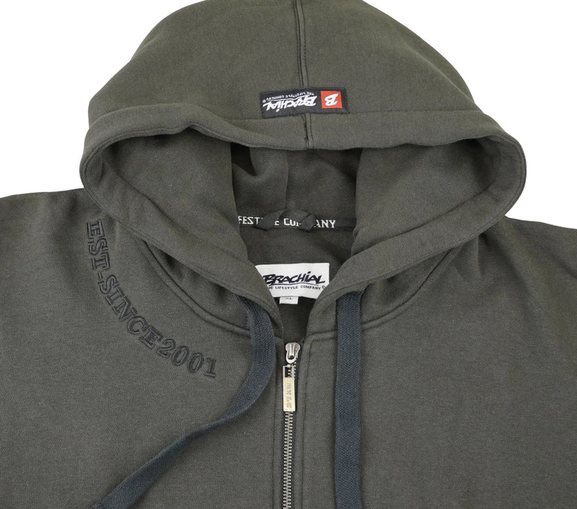 Brachial Zip Hoody Gym - Mocca/Schwarz