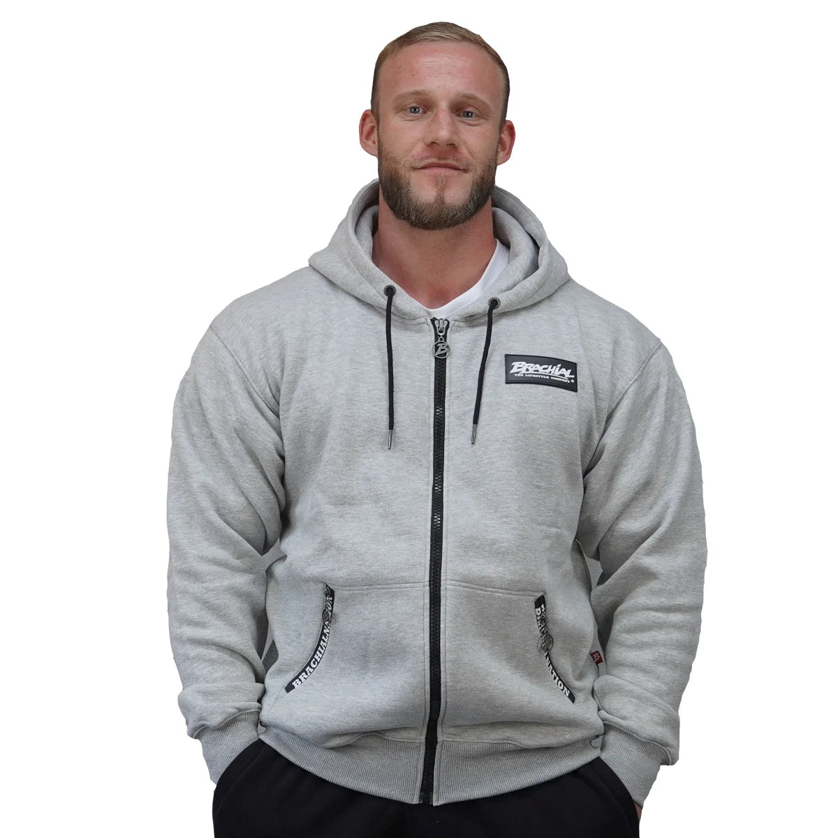 Brachial Zip-Hoody Rude - graumeliert