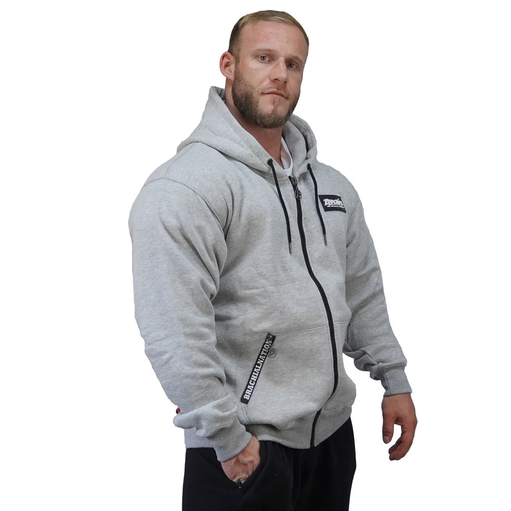 Brachial Zip-Hoody Rude - graumeliert