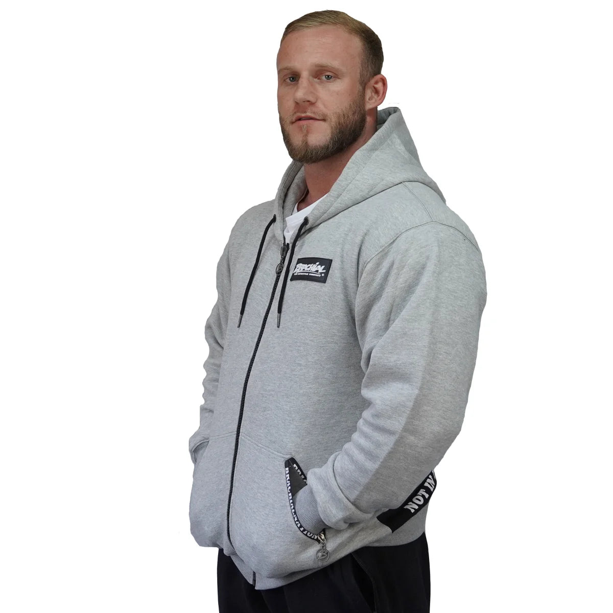 Brachial Zip-Hoody Rude - graumeliert