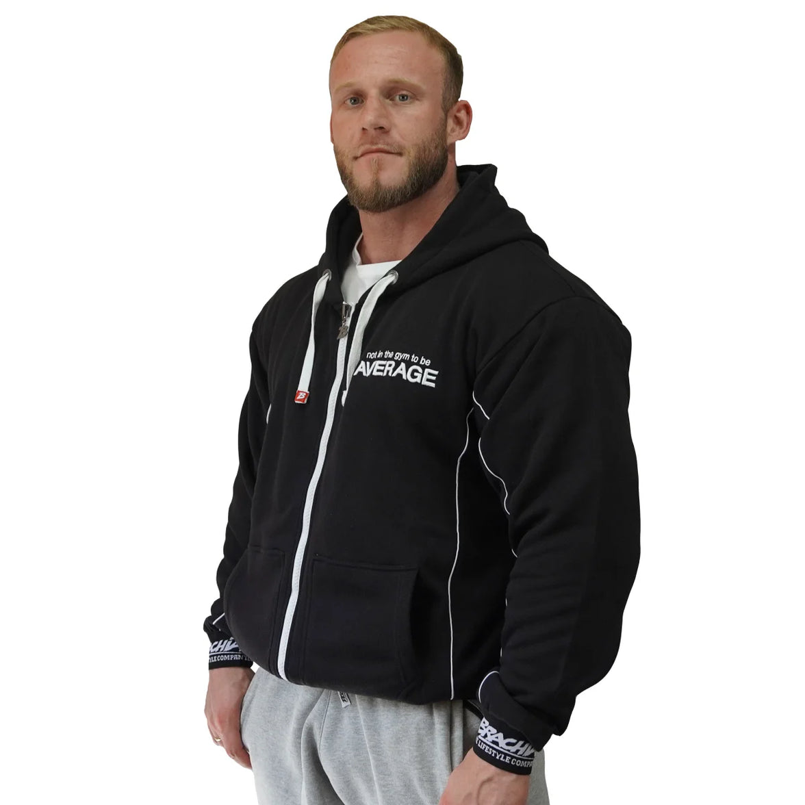 Brachial Zip Hoody Spacy - Schwarz/Weiss