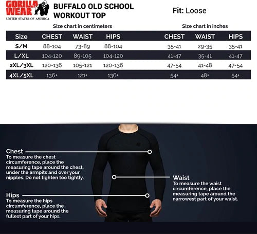 Gorilla Wear Buffalo Old School Workout Top - Schwarz/Grau