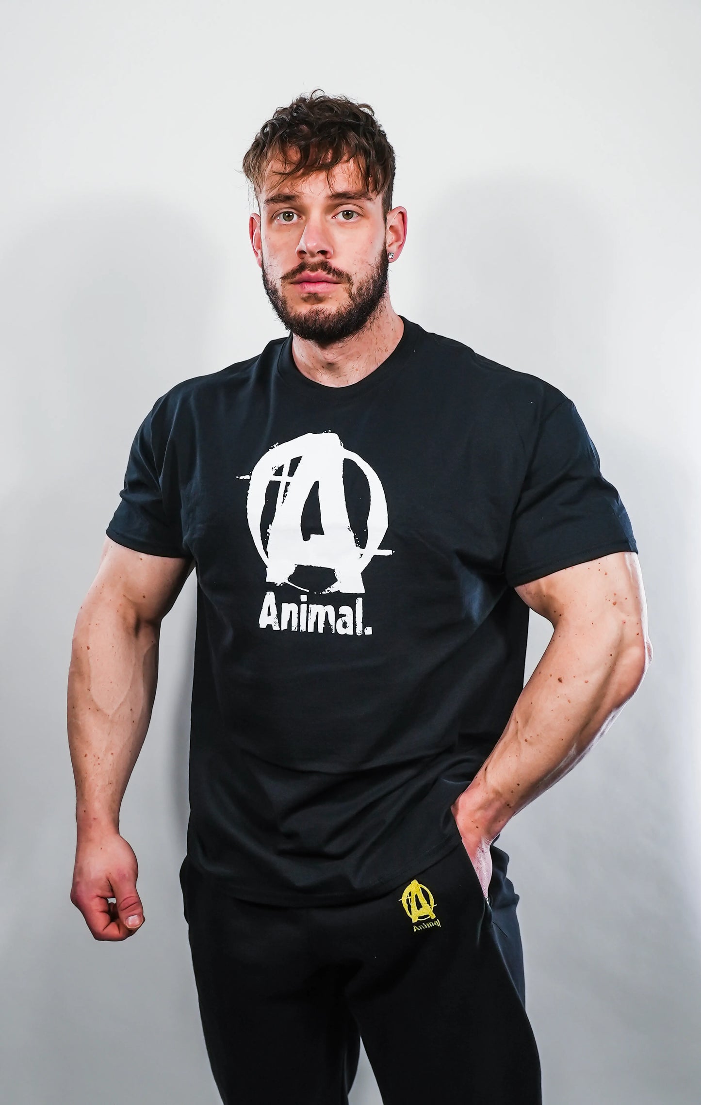 Animal 'A' Logo T-Shirt - Schwarz
