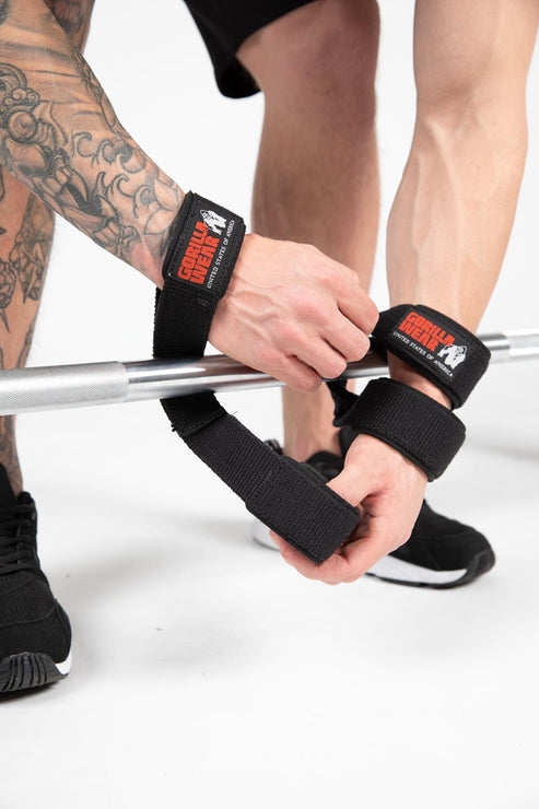 Gorilla Wear Figure 8 Lifting Straps - Schwarz